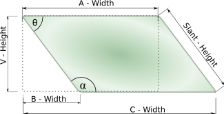 Diagram showing dimensions